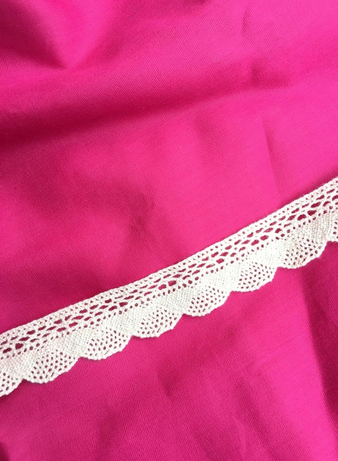 DaSync SYNC offWhite crochet croshia cotton Lace and border material for Trims cream colour crochet flower latkan hanging jhallar tassel Embroidered Laces Applique Fabric lace Sewing Supplies Cotton Work lace 9 meters - Image 2